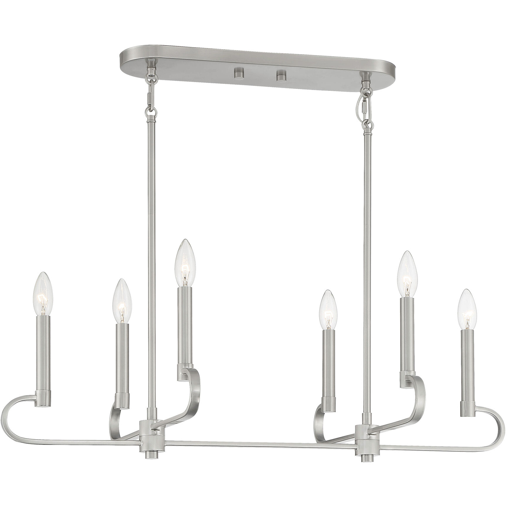 Summit 6 Light 32 inch Brushed Nickel Island Light Ceiling Light